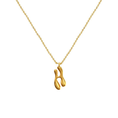Cadena Con Dije Baño De Oro Collar Inicial Letra Colgante CBF01