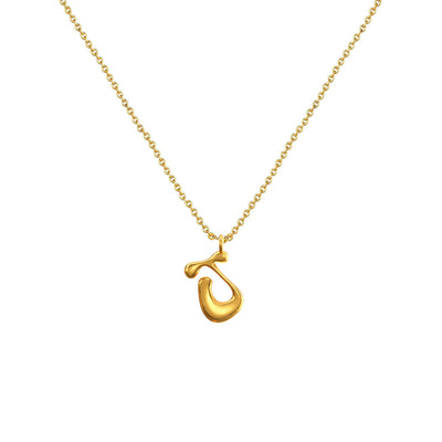 Cadena Con Dije Baño De Oro Collar Inicial Letra Colgante CBF01