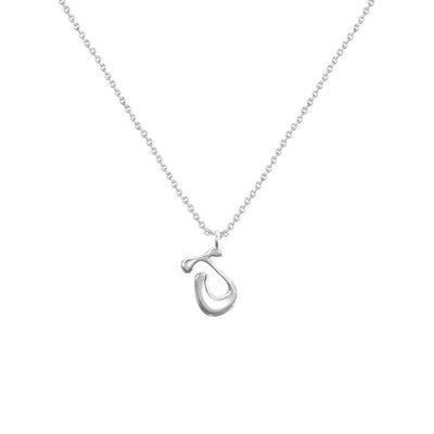 Cadena Con Dije Baño De Oro Collar Inicial Letra Colgante CBF01
