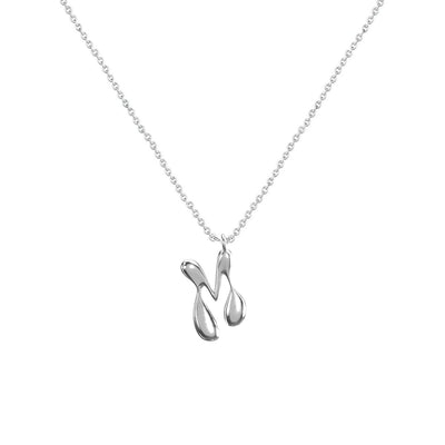 Cadena Con Dije Baño De Oro Collar Inicial Letra Colgante CBF01