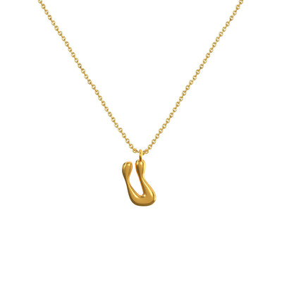 Cadena Con Dije Baño De Oro Collar Inicial Letra Colgante CBF01