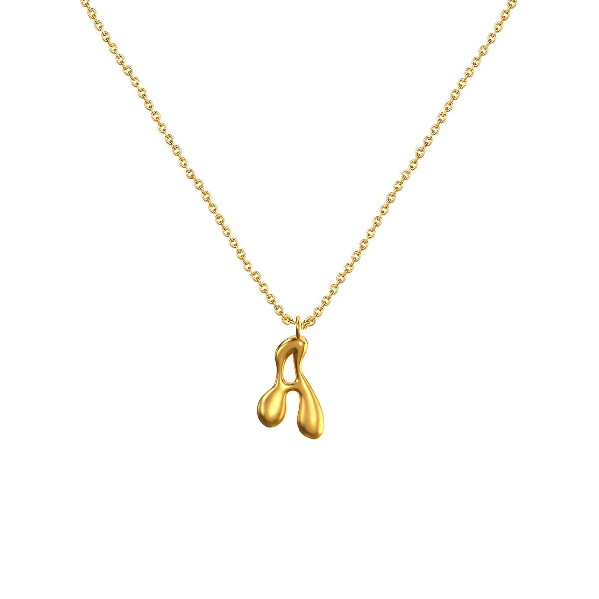 Cadena Con Dije Baño De Oro Collar Inicial Letra Colgante CBF01