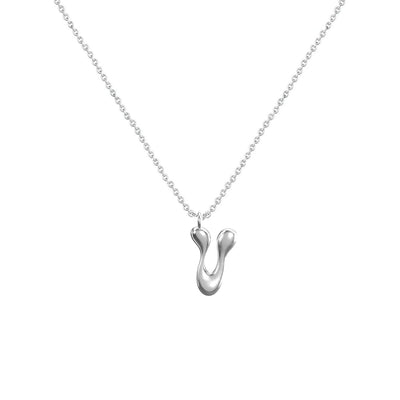 Cadena Con Dije Baño De Oro Collar Inicial Letra Colgante CBF01