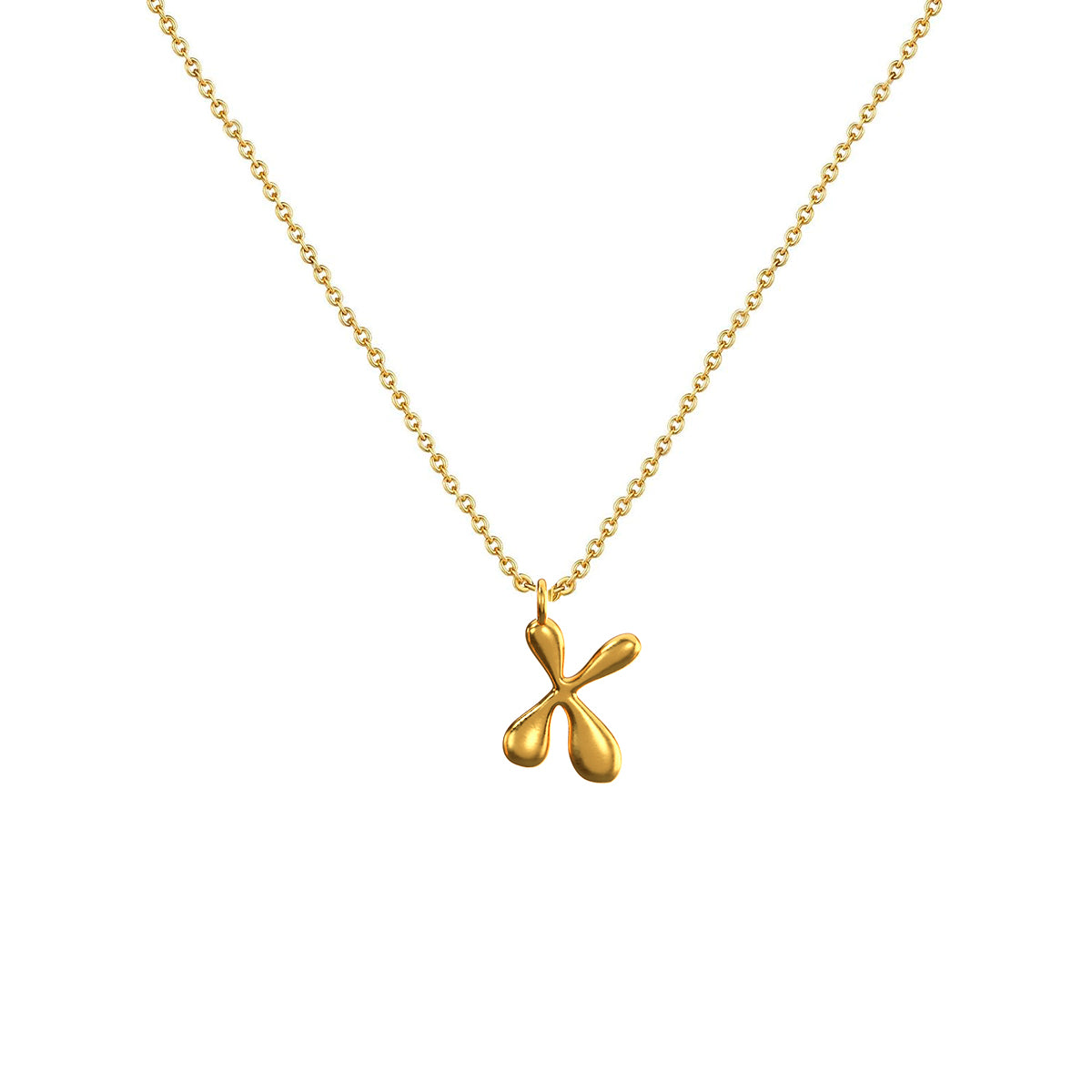Cadena Con Dije Baño De Oro Collar Inicial Letra Colgante CBF01