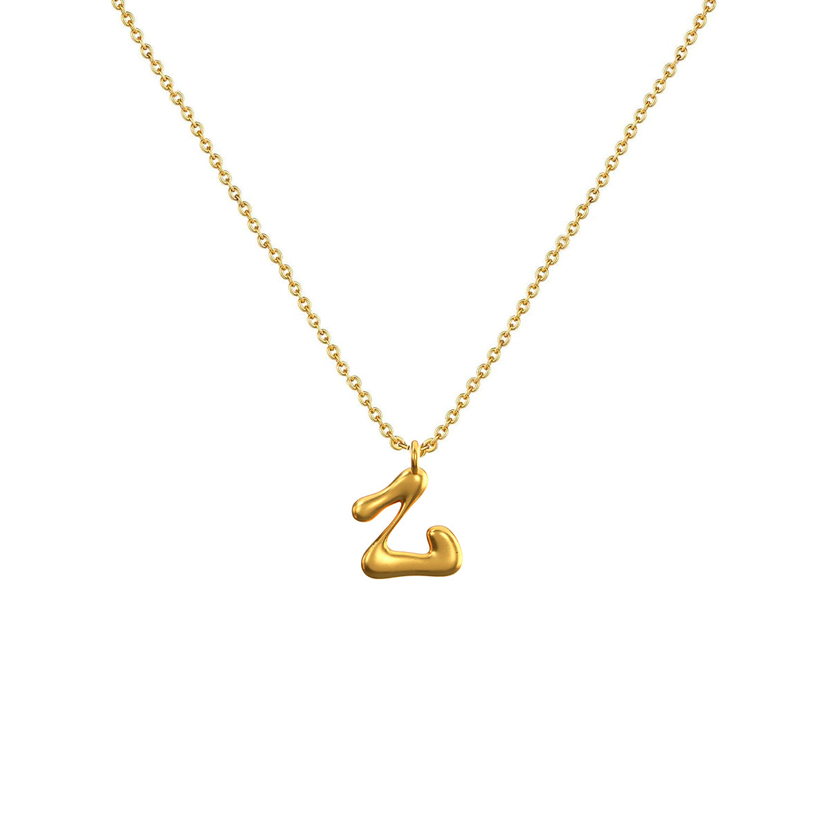 Cadena Con Dije Baño De Oro Collar Inicial Letra Colgante CBF01