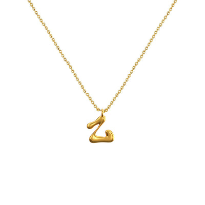 Cadena Con Dije Baño De Oro Collar Inicial Letra Colgante CBF01