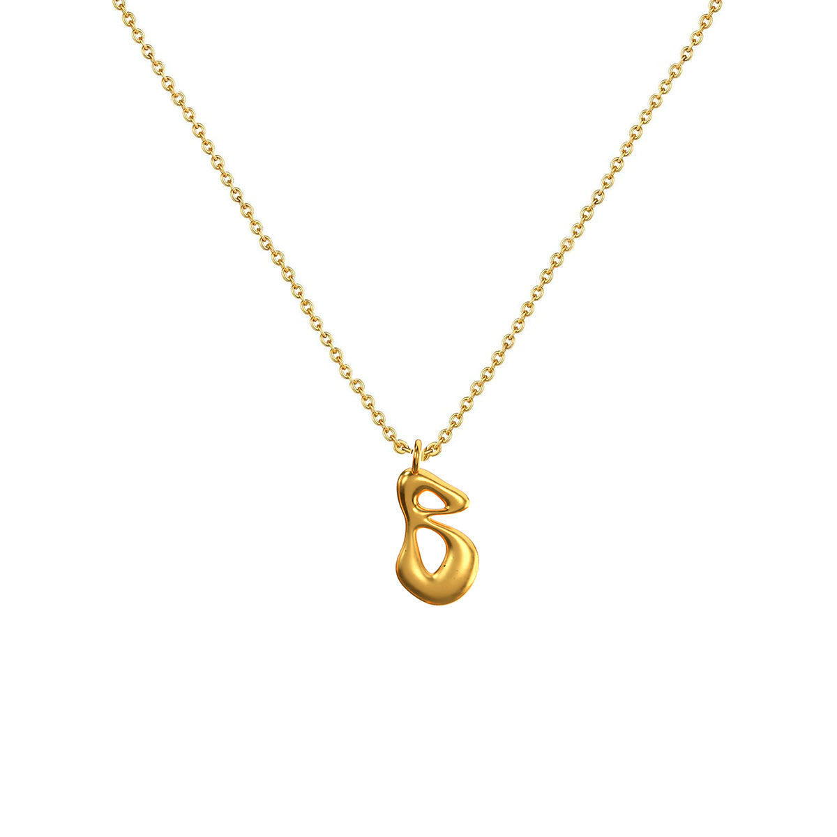 Cadena Con Dije Baño De Oro Collar Inicial Letra Colgante CBF01