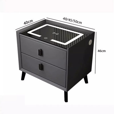 Mesa De Noche Inteligente Con Cargador Y Bocina Dos Cajones 4045