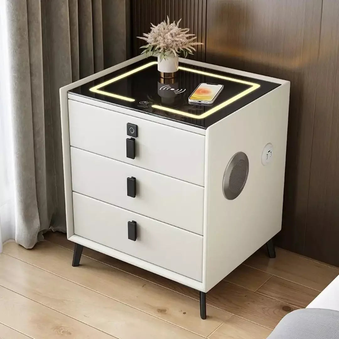 Mesa De Noche Inteligente Con Bonica Tres Cajones 4059