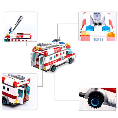 Camión Policía Ambulancia Bloques De Construcción 89-166B