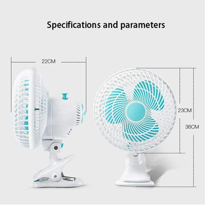 Mini ventilador con pinza portátil giratorio 110v