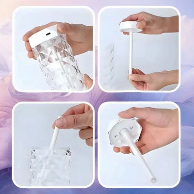Humidificador de lámpara de cristal con luz nocturna Humidificador de niebla fría para el dormitorio del hogar