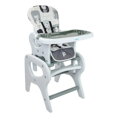 SILLA COMEDOR PARA BEBÉ 3 EN 1 CON DISEÑO DE ANIMALITOS PCM-10 PRIORI GRIS