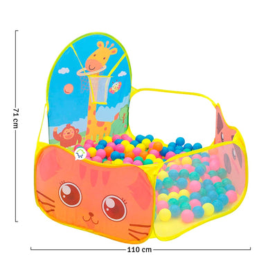 Piscina De Pelotas Infantil Plegable Corral Aro Baloncesto 666A