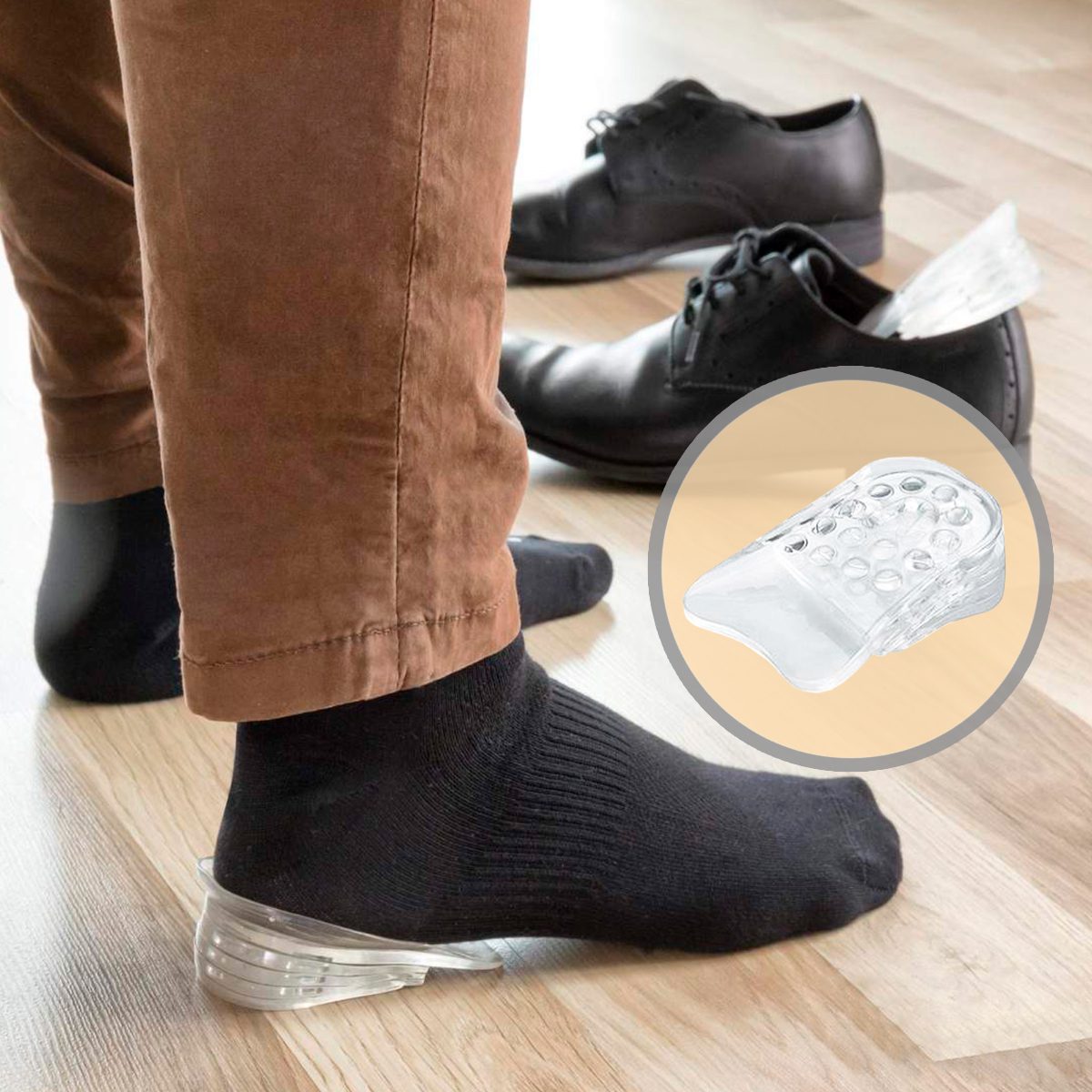 Plantilla Silicona Zapatos Aumenta Estatura Hasta 5 cm AE426