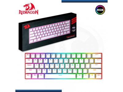 Teclado Mecanico 60% Redragon Dragonborn K630 Blanco RGB