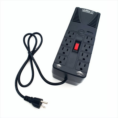 Regulador de Voltaje UNITEC U-1200 8 Tomas