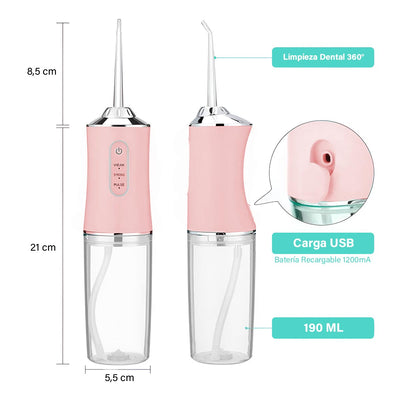 Irrigador Bucal Oral + 4 Boquillas Limpieza Dental Recargable USB KRD-1948