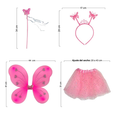 Disfraz Mariposa Alas Tutú Diadema Varita Halloween OF-685