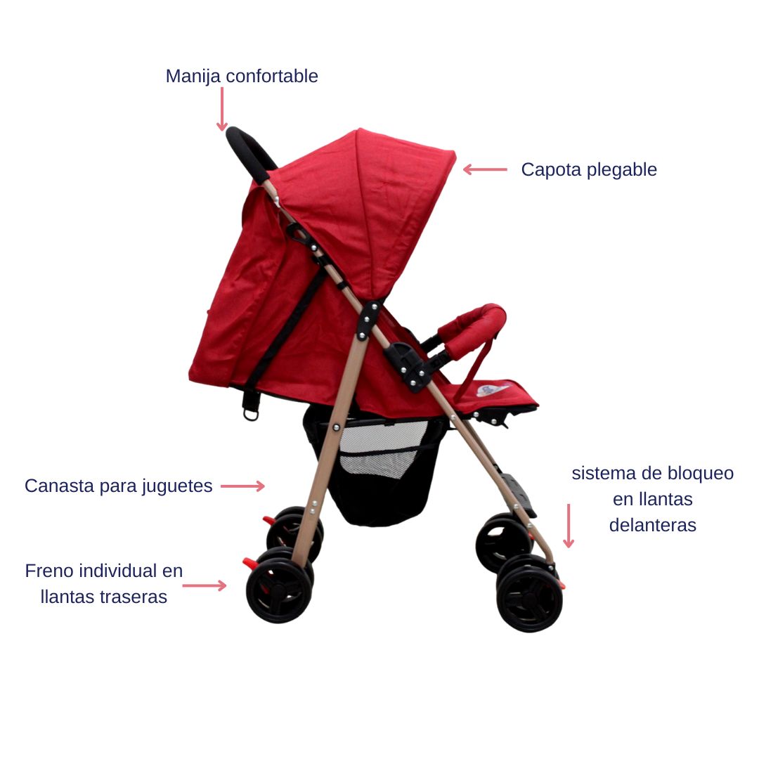 COCHE PASEADOR 568 BABY KAYS ROJO