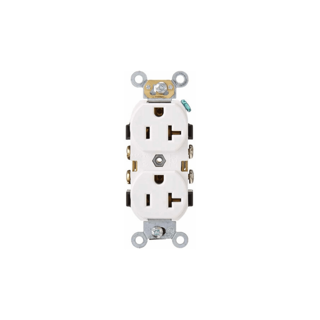 TOMA DOBLE INCRUSTAR LEVITON 20 AMP