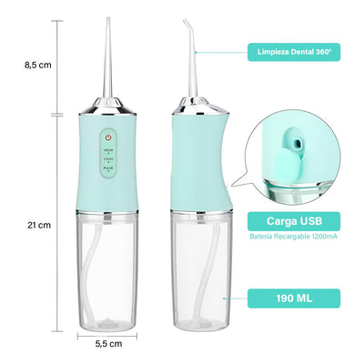 Irrigador Bucal Oral + 4 Boquillas Limpieza Dental Recargable USB KRD-1948