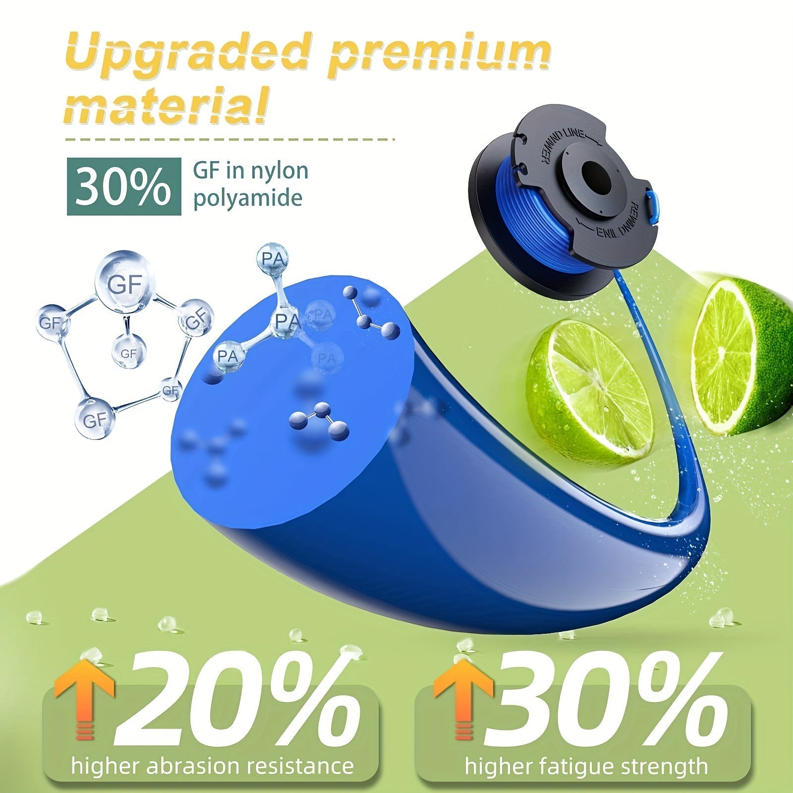 Línea de recortadora de hilo de 4 piezas compatible con Ryobi One + AC14RL3A, carretes de alimentación automática de 11 pies (3,4 mm)/0,065 pulgadas (1,65 mm), carrete de recortadora compatible con recortadoras inalámbricas Ryobi Weed Wacker de 18 V, 24