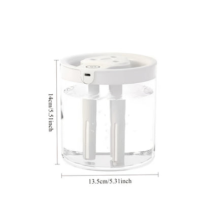 Humidificador de Nebulización con Gran Capacidad Alimentado por USB, 3 Modos de Nebulización, Sensor de Humedad en Tiempo Real, Diseño Elegante en Blanco, Verde y Rosa - Adecuado para Dormitorio y Oficina, Difusor de Aromaterapia Fresco, Regalo Perfecto