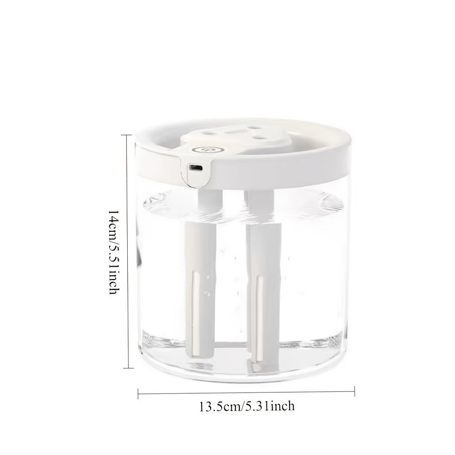 Humidificador de Nebulización con Gran Capacidad Alimentado por USB, 3 Modos de Nebulización, Sensor de Humedad en Tiempo Real, Diseño Elegante en Blanco, Verde y Rosa - Adecuado para Dormitorio y Oficina, Difusor de Aromaterapia Fresco, Regalo Perfecto
