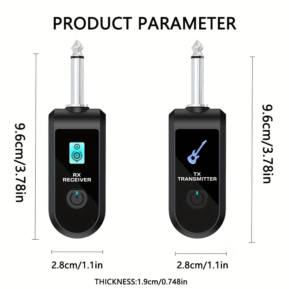 ESAY sistema de radio para guitarra, con batería recargable incorporada, transmisor y receptor sin varillas de audio con bajo, conector 6.35mm para guitarras eléctricas, bajos, violines eléctricos, teclados electrónicos e instrumentos musicales y efectos