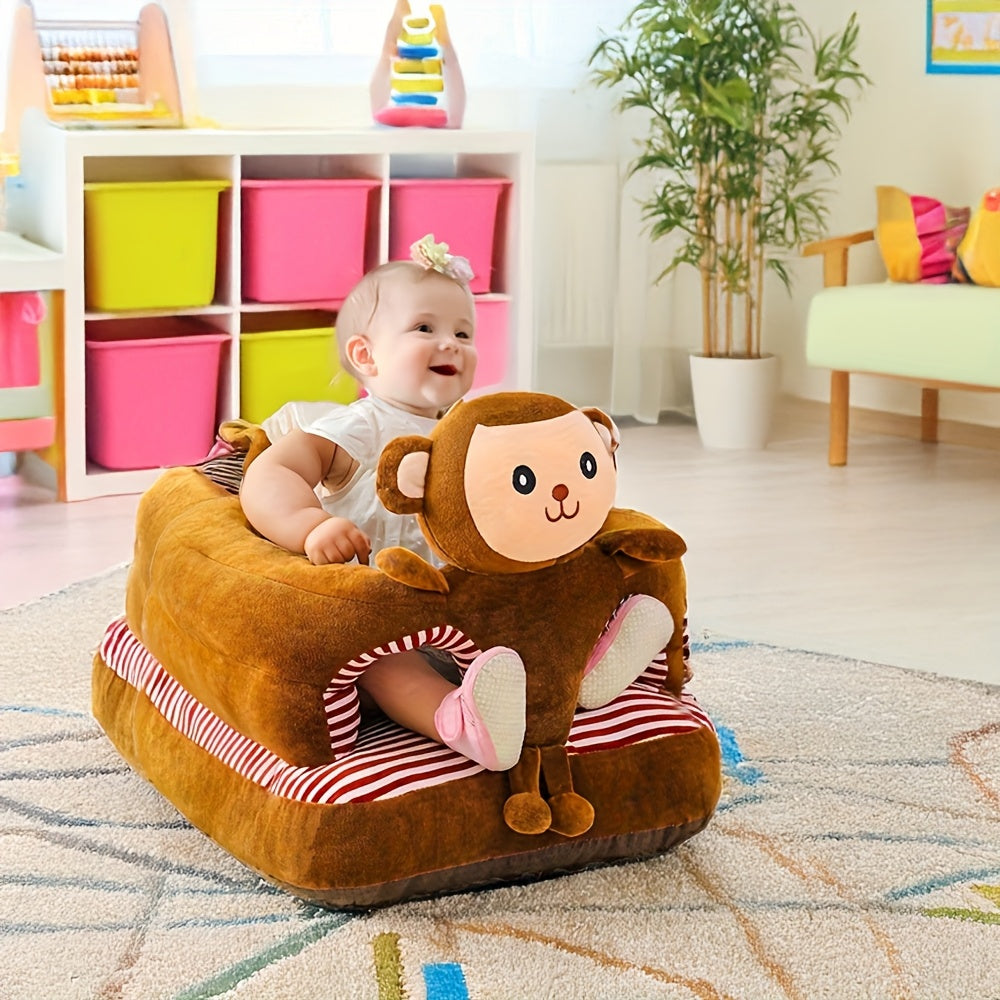 Una silla de bebé con forma de animal, con relleno, para aprender y sentarse, con cojín de sofá suave y acogedor para bebés y niños pequeños, en varios colores.