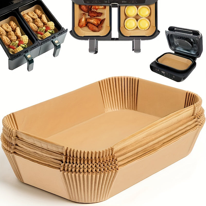 100 piezas de fundas desechables para freidor de aire antiadherentes - Fáciles de limpiar, absorbentes de aceite, ideales para hornear, esenciales para el horno y la cocina, accesorios para freidor de aire, accesorios para freidor de aire