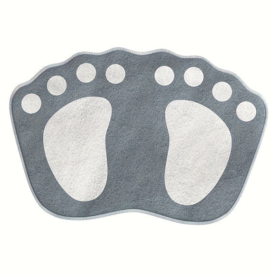 1 unidad de alfombra de baño de microfibra con huella de pata linda, alfombra antideslizante absorbente de 1,8m para baño, inodoro, ducha, cocina - Alfombra de decoración para el hogar, poliéster, lavable en máquina