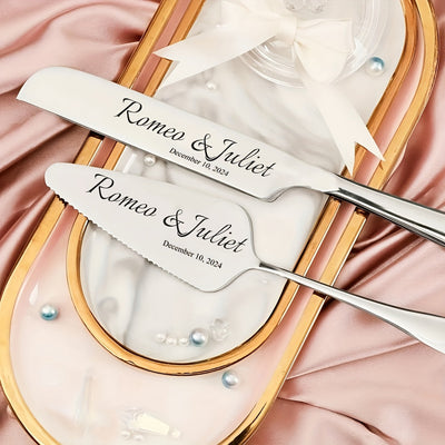 Juego de Cubiertos para Pastel de Acero Inoxidable Personalizado y Único de 2 Piezas, Cubertería Personalizada para Bodas, Cumpleaños, Aniversarios, Ceremonias de Graduación, Despedidas de Soltero, Recuerdos de Boda, Acción de Gracias, Día del Padre, Día
