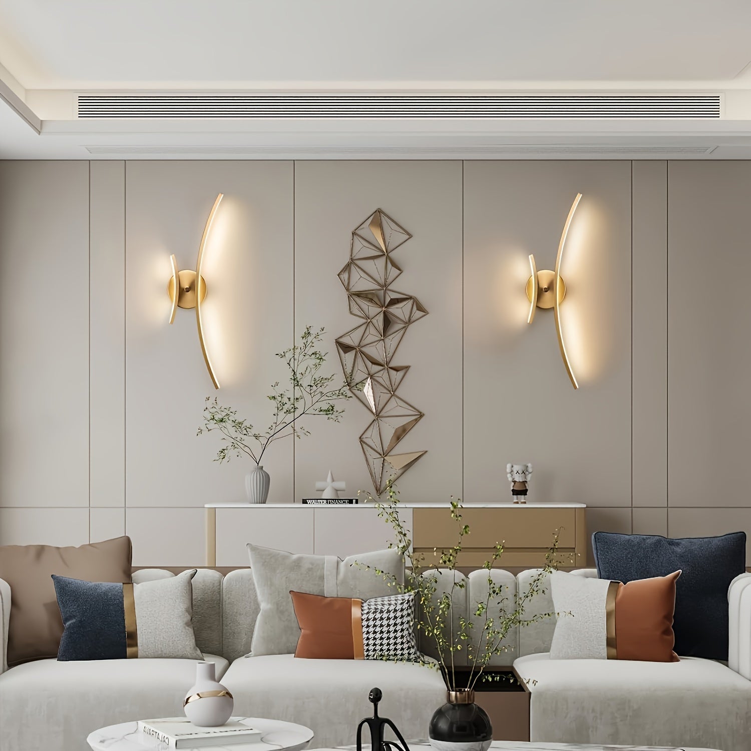 1pc Luminaria de pared moderna LED de iluminación interior, lámpara de pared lineal, pantalla de sombra metálica semiempotrada para baño, sala de estar, comedor, decoración de espejo de pared, incluye hardware de instalación, cableado, 85V-265V