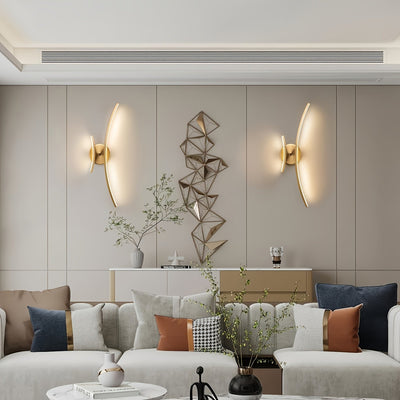 1pc Luminaria de pared moderna LED de iluminación interior, lámpara de pared lineal, pantalla de sombra metálica semiempotrada para baño, sala de estar, comedor, decoración de espejo de pared, incluye hardware de instalación, cableado, 85V-265V
