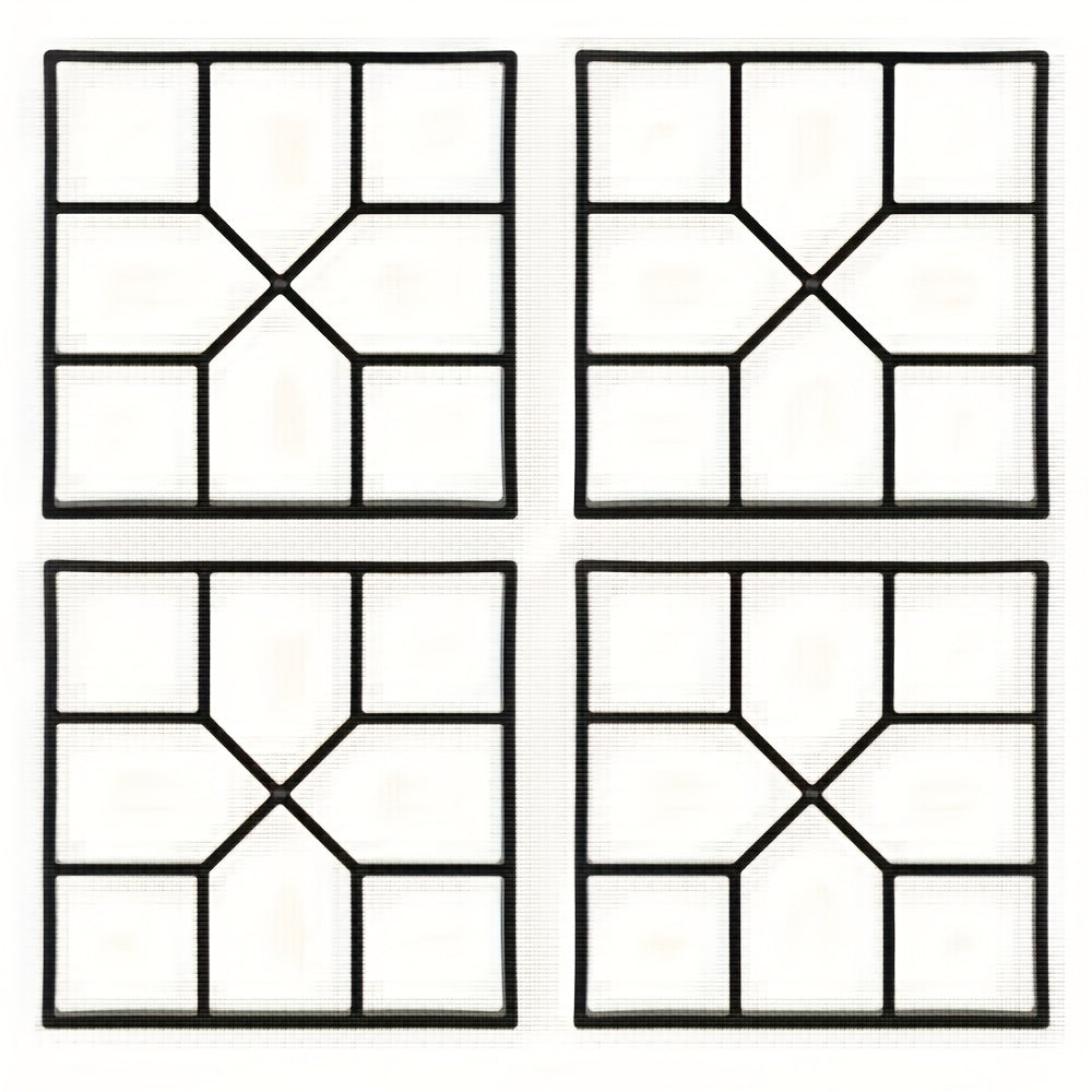 4 piezas de moldes de plástico reutilizables para senderos de hormigón de diseño geométrico, moldes de arcilla para hacer senderos de jardín, moldes de hormigón fáciles de usar para proyectos de hogar y jardín, accesorios de jardín modernos, moldes de pi