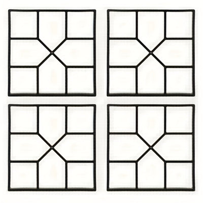 4 piezas de moldes de plástico reutilizables para senderos de hormigón de diseño geométrico, moldes de arcilla para hacer senderos de jardín, moldes de hormigón fáciles de usar para proyectos de hogar y jardín, accesorios de jardín modernos, moldes de pi