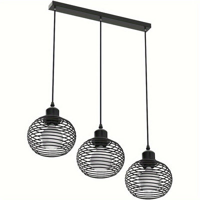 Lámpara colgante estilo vintage, con foco E27, estructura de metal, montaje semiempotrado, brazo ajustable, acabado en negro, ideal para comedor, sala de estar, estudio, restaurante u oficina