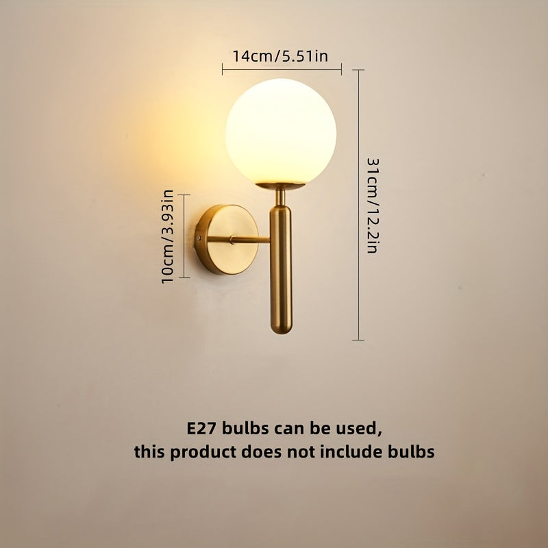 Aplique de pared moderno en metal pulido con pantalla de vidrio, montaje semiempotrado, control de interruptor, cableado directo, compatible con 110V-240V, incluye hardware de instalación, para decoración de dormitorio o sala de estar