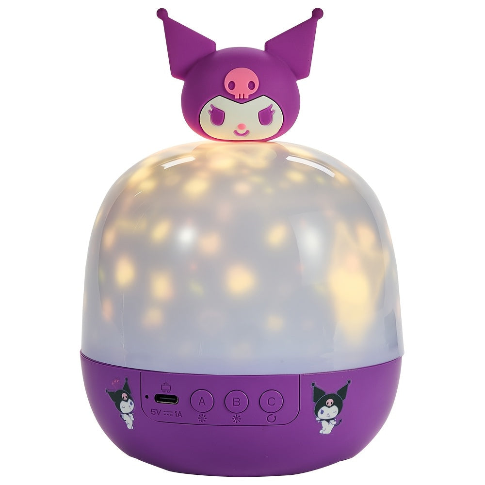 Proyector de Luz Nocturna Giratorio 360° de Sanrio Kuromi & Cinnamoroll - Luces LED Ajustables de 3 Colores, 12 Patrones de Diapositivas, Alimentado por USB, Regalo de Navidad, Luz Decorativa para Habitación, Proyector de Cielo Estrellado Luz Decorativa
