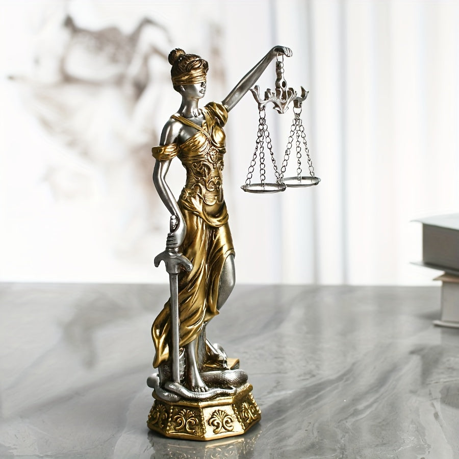 Estatua de Justicia de Resina: Decoración para el Hogar de Fairness y Equilibrio - Adecuada para Uso en Interiores y Exteriores - Regalo para Navidad, Día de la Independencia y Día de la Libertad - Marca KalyZ@rts
