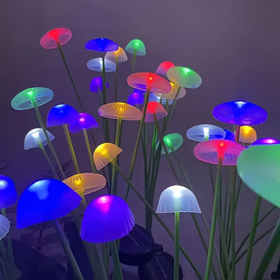 Linterna solar de seis cabezas en forma de medusa con sensor automático, decoración creativa para césped y pasillos, ideal para bodas, Navidad, Halloween y otras festividades