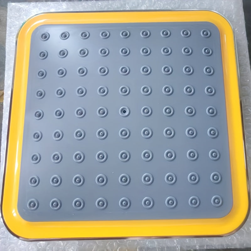 Cabezal de Ducha Ajustable de 9 Pulgadas con Boquilla de Chorro Manual - Diseño de Lluvia Cuadrada Montado en la Pared, Acabado Cromado, Material Plástico, Perfecto para Baños de Hogar y Hotel