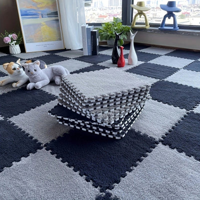 20 unidades de Alfombra de Espuma de Poliéster y EVA Lavable a Mano y Tatami Amovible para Dormitorio y Hogar, Baldosas de Alfombra Personalizables - 29,97 x 29,97 cm Cada Una