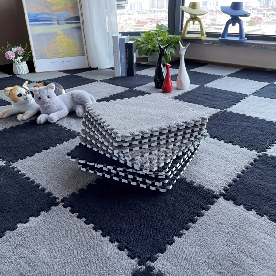 20 unidades de Alfombra de Espuma de Poliéster y EVA Lavable a Mano y Tatami Amovible para Dormitorio y Hogar, Baldosas de Alfombra Personalizables - 29,97 x 29,97 cm Cada Una