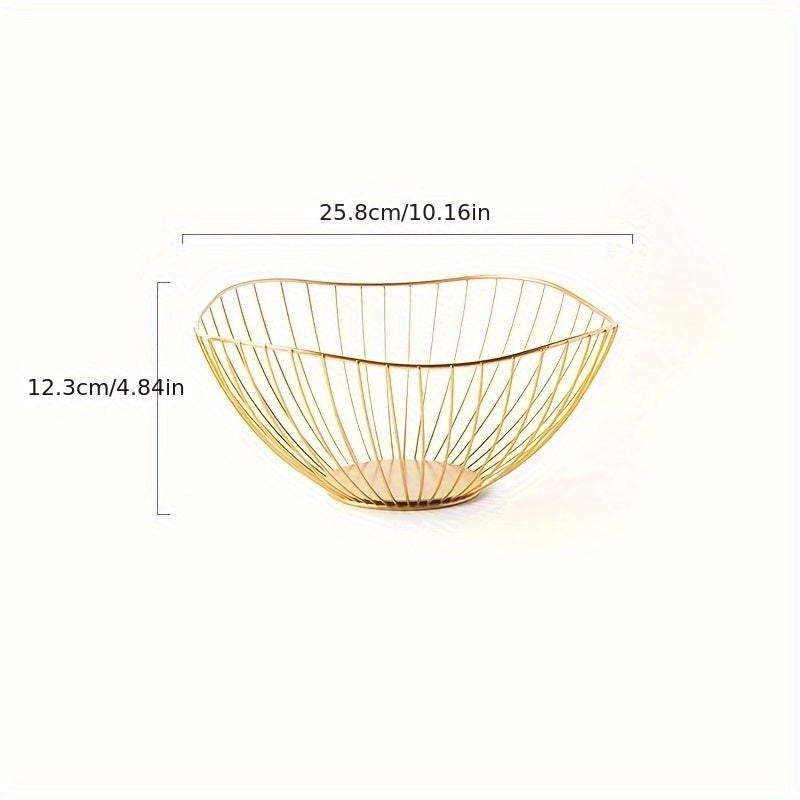 Canasta de alambre para frutas, 1 unidad, tazón de frutas para mostrador de cocina, ola, tazón para servir frutas, plato de alambre para frutas y verduras