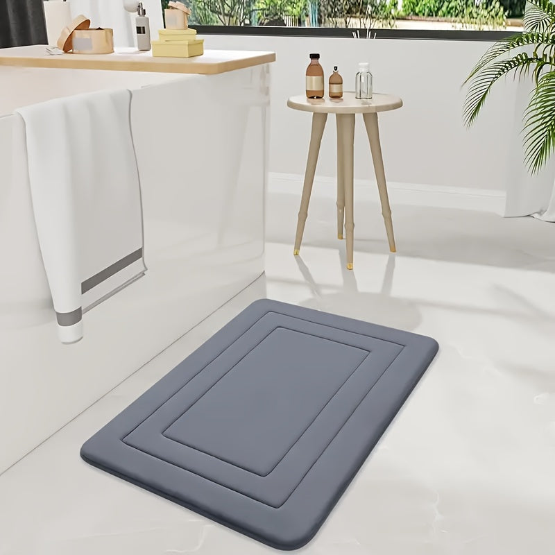 Alfombra de baño suave y cómoda con memoria, antideslizante y absorbente, lavable a máquina, mezcla de poliéster y PVC, color vibrante, 400gsm, 1.2cm de grosor, forma rectangular, tejido trenzado, fácil de limpiar, tapete para baño