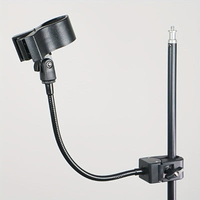 Soporte de micrófono profesional con manguera metálica flexible, soporte portátil ajustable para microfonía con cuello flexible, pinza potente McSpring McClamp, perilla de bloqueo práctica, ideal para transmisiones en vivo, podcasts y grabaciones, base u