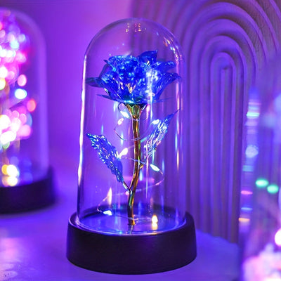 1pc Moderna Luz de Flor de Rosa LED con Cubierta de Plástico, Funciona con Baterías, Decoración de Mesa para Habitación, Lámpara de Flor de Rosa para Decoración de Interiores, Perfecta para el Día de San Valentín, Día de la Madre y Regalo para Parejas